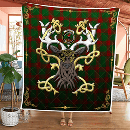 Scottish Middleton Clan Badge Tartan Celtic Deer - Tartan Plaid Quilt - Scottish Quilt Scottish Plaid Tartan Plaid - ScotsTee - scotstee.com