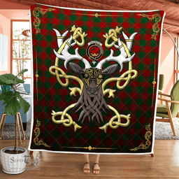 Scottish Moncreiffe Clan Badge Tartan Celtic Deer - Tartan Plaid Quilt - Scottish Quilt Scottish Plaid Tartan Plaid - ScotsTee - scotstee.com