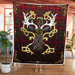 Scottish Shaw Of Tordarroch Clan Badge Tartan Celtic Deer - Tartan Plaid Quilt - Scottish Quilt Scottish Plaid Tartan Plaid - ScotsTee - scotstee.com