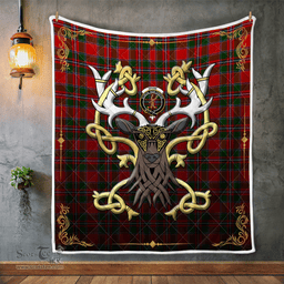 Scottish Spens Clan Badge Tartan Celtic Deer - Tartan Plaid Quilt - Scottish Quilt Scottish Plaid Tartan Plaid - ScotsTee - scotstee.com