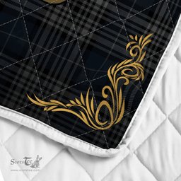 Scottish Napier Clan Badge Tartan Celtic Deer - Tartan Plaid Quilt - Scottish Quilt Scottish Plaid Tartan Plaid - ScotsTee - scotstee.com