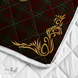 Scottish Langlands Clan Badge Tartan Celtic Deer - Tartan Plaid Quilt - Scottish Quilt Scottish Plaid Tartan Plaid - ScotsTee - scotstee.com