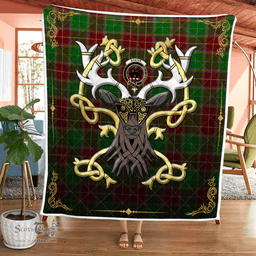 Scottish Baxter Clan Badge Tartan Celtic Deer - Tartan Plaid Quilt - Scottish Quilt Scottish Plaid Tartan Plaid - ScotsTee - scotstee.com