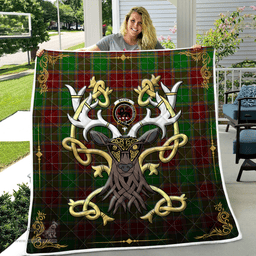 Scottish Baxter Clan Badge Tartan Celtic Deer - Tartan Plaid Quilt - Scottish Quilt Scottish Plaid Tartan Plaid - ScotsTee - scotstee.com