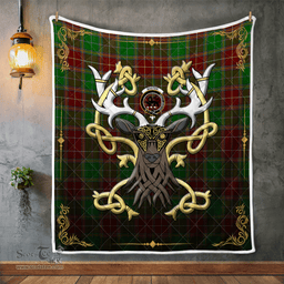 Scottish Baxter Clan Badge Tartan Celtic Deer - Tartan Plaid Quilt - Scottish Quilt Scottish Plaid Tartan Plaid - ScotsTee - scotstee.com