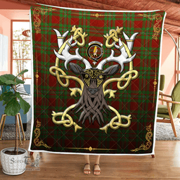 Scottish Callander Clan Badge Tartan Celtic Deer - Tartan Plaid Quilt - Scottish Quilt Scottish Plaid Tartan Plaid - ScotsTee - scotstee.com