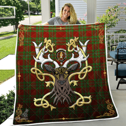 Scottish Callander Clan Badge Tartan Celtic Deer - Tartan Plaid Quilt - Scottish Quilt Scottish Plaid Tartan Plaid - ScotsTee - scotstee.com