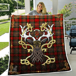 Scottish Macgill Makgill Clan Badge Tartan Celtic Deer - Tartan Plaid Quilt - Scottish Quilt Scottish Plaid Tartan Plaid - ScotsTee - scotstee.com