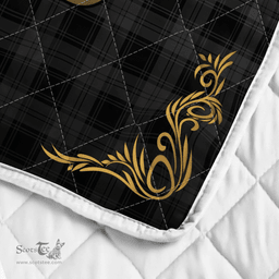 Scottish Glendinning Clan Badge Tartan Celtic Deer - Tartan Plaid Quilt - Scottish Quilt Scottish Plaid Tartan Plaid - ScotsTee - scotstee.com