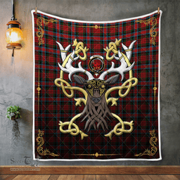 Scottish Macduff Clan Badge Tartan Celtic Deer - Tartan Plaid Quilt - Scottish Quilt Scottish Plaid Tartan Plaid - ScotsTee - scotstee.com