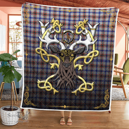 Scottish Boswell Clan Badge Tartan Celtic Deer - Tartan Plaid Quilt - Scottish Quilt Scottish Plaid Tartan Plaid - ScotsTee - scotstee.com