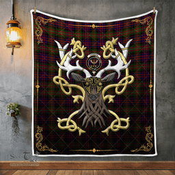 Scottish Carnegie Clan Badge Tartan Celtic Deer - Tartan Plaid Quilt - Scottish Quilt Scottish Plaid Tartan Plaid - ScotsTee - scotstee.com