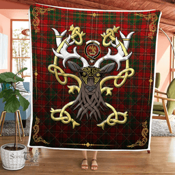 Scottish Hay Clan Badge Tartan Celtic Deer - Tartan Plaid Quilt - Scottish Quilt Scottish Plaid Tartan Plaid - ScotsTee - scotstee.com