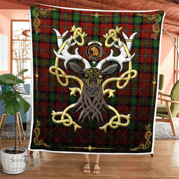 Scottish Fairlie Clan Badge Tartan Celtic Deer - Tartan Plaid Quilt - Scottish Quilt Scottish Plaid Tartan Plaid - ScotsTee - scotstee.com
