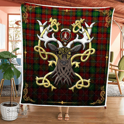 Scottish Boyd Clan Badge Tartan Celtic Deer - Tartan Plaid Quilt - Scottish Quilt Scottish Plaid Tartan Plaid - ScotsTee - scotstee.com