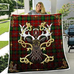 Scottish Boyd Clan Badge Tartan Celtic Deer - Tartan Plaid Quilt - Scottish Quilt Scottish Plaid Tartan Plaid - ScotsTee - scotstee.com