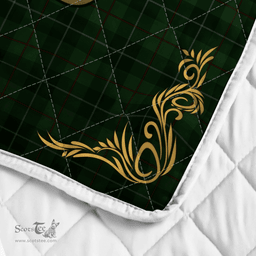 Scottish Blane Clan Badge Tartan Celtic Deer - Tartan Plaid Quilt - Scottish Quilt Scottish Plaid Tartan Plaid - ScotsTee - scotstee.com