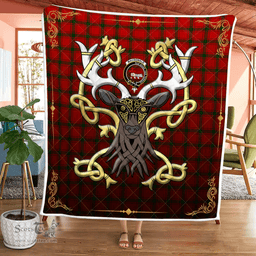 Scottish Macdonald Of Sleat Clan Badge Tartan Celtic Deer - Tartan Plaid Quilt - Scottish Quilt Scottish Plaid Tartan Plaid - ScotsTee - scotstee.com