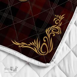 Scottish Majoribanks Clan Badge Tartan Celtic Deer - Tartan Plaid Quilt - Scottish Quilt Scottish Plaid Tartan Plaid - ScotsTee - scotstee.com