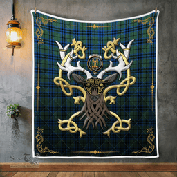 Scottish Falconer Clan Badge Tartan Celtic Deer - Tartan Plaid Quilt - Scottish Quilt Scottish Plaid Tartan Plaid - ScotsTee - scotstee.com