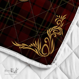 Scottish Brodie Clan Badge Tartan Celtic Deer - Tartan Plaid Quilt - Scottish Quilt Scottish Plaid Tartan Plaid - ScotsTee - scotstee.com