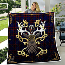 Scottish Home Clan Badge Tartan Celtic Deer - Tartan Plaid Quilt - Scottish Quilt Scottish Plaid Tartan Plaid - ScotsTee - scotstee.com