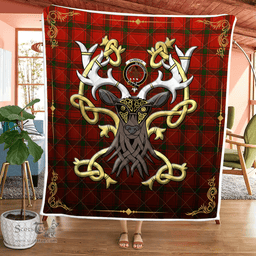 Scottish Darroch Of Gourock Clan Badge Tartan Celtic Deer - Tartan Plaid Quilt - Scottish Quilt Scottish Plaid Tartan Plaid - ScotsTee - scotstee.com