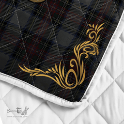 Scottish Dennistoun Clan Badge Tartan Celtic Deer - Tartan Plaid Quilt - Scottish Quilt Scottish Plaid Tartan Plaid - ScotsTee - scotstee.com