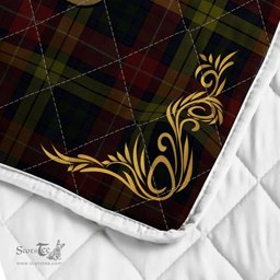Scottish Buchanan Clan Badge Tartan Celtic Deer - Tartan Plaid Quilt - Scottish Quilt Scottish Plaid Tartan Plaid - ScotsTee - scotstee.com