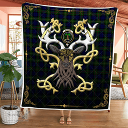 Scottish Macewan Clan Badge Tartan Celtic Deer - Tartan Plaid Quilt - Scottish Quilt Scottish Plaid Tartan Plaid - ScotsTee - scotstee.com