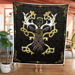 Scottish Crosbie Clan Badge Tartan Celtic Deer - Tartan Plaid Quilt - Scottish Quilt Scottish Plaid Tartan Plaid - ScotsTee - scotstee.com