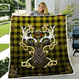Scottish Macleod Of Lewis Clan Badge Tartan Celtic Deer - Tartan Plaid Quilt - Scottish Quilt Scottish Plaid Tartan Plaid - ScotsTee - scotstee.com