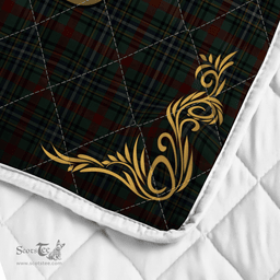 Scottish Bisset Clan Badge Tartan Celtic Deer - Tartan Plaid Quilt - Scottish Quilt Scottish Plaid Tartan Plaid - ScotsTee - scotstee.com