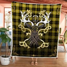 Scottish Barclay Clan Badge Tartan Celtic Deer - Tartan Plaid Quilt - Scottish Quilt Scottish Plaid Tartan Plaid - ScotsTee - scotstee.com
