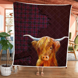 Scottish Montgomery Tartan Highland Cow Quilt - Tartan Plaid Quilt - Scottish Quilt Scottish Plaid Tartan Plaid - ScotsTee - scotstee.com