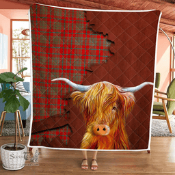 Scottish Moubray Tartan Highland Cow Quilt - Tartan Plaid Quilt - Scottish Quilt Scottish Plaid Tartan Plaid - ScotsTee - scotstee.com