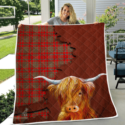 Scottish Moubray Tartan Highland Cow Quilt - Tartan Plaid Quilt - Scottish Quilt Scottish Plaid Tartan Plaid - ScotsTee - scotstee.com
