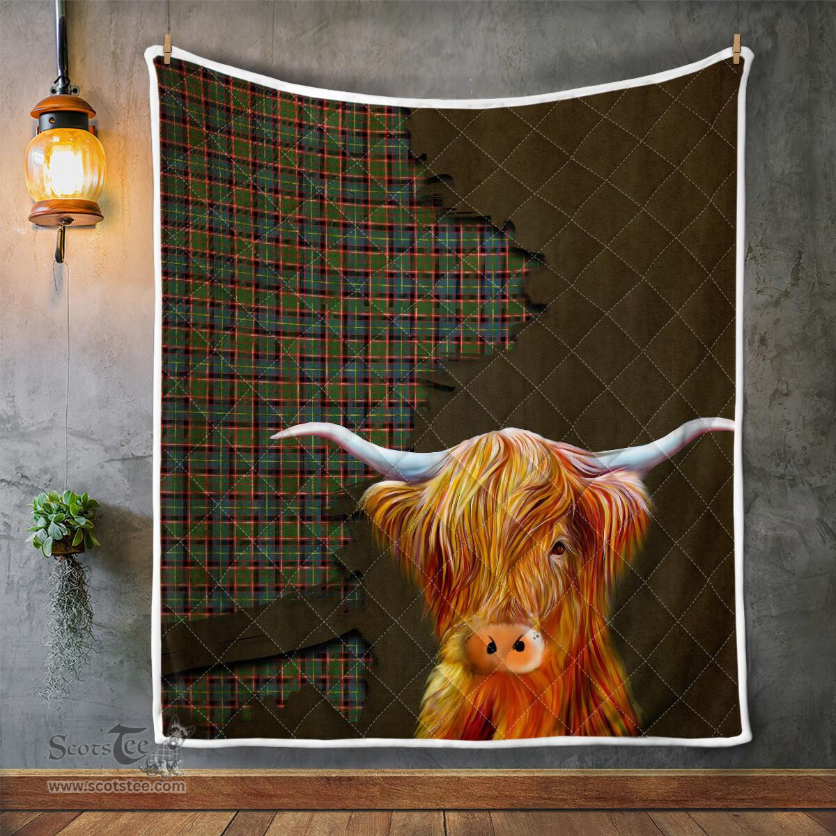 Scottish Stirling Of Cadder-present Chief Tartan Highland Cow Quilt - Tartan Plaid Quilt - Scottish Quilt Scottish Plaid Tartan Plaid - ScotsTee - scotstee.com