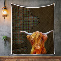 Scottish Stirling Of Cadder-present Chief Tartan Highland Cow Quilt - Tartan Plaid Quilt - Scottish Quilt Scottish Plaid Tartan Plaid - ScotsTee - scotstee.com