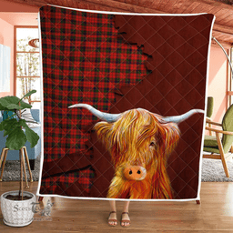 Scottish Robertson Tartan Highland Cow Quilt - Tartan Plaid Quilt - Scottish Quilt Scottish Plaid Tartan Plaid - ScotsTee - scotstee.com