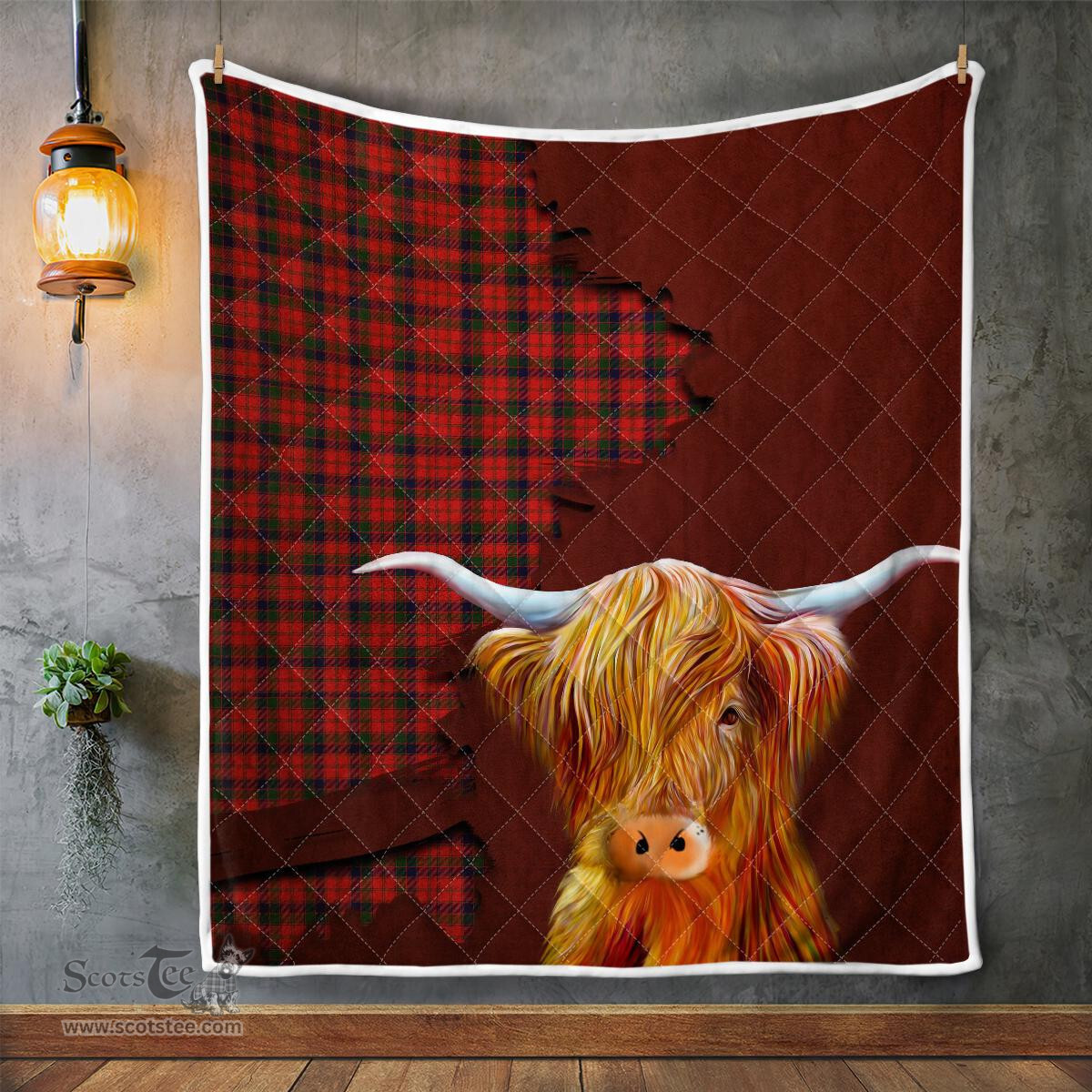 Scottish Robertson Tartan Highland Cow Quilt - Tartan Plaid Quilt - Scottish Quilt Scottish Plaid Tartan Plaid - ScotsTee - scotstee.com