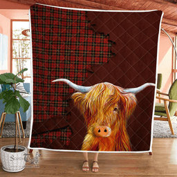 Scottish Wallace Tartan Highland Cow Quilt - Tartan Plaid Quilt - Scottish Quilt Scottish Plaid Tartan Plaid - ScotsTee - scotstee.com