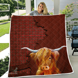 Scottish Sinclair Tartan Highland Cow Quilt - Tartan Plaid Quilt - Scottish Quilt Scottish Plaid Tartan Plaid - ScotsTee - scotstee.com