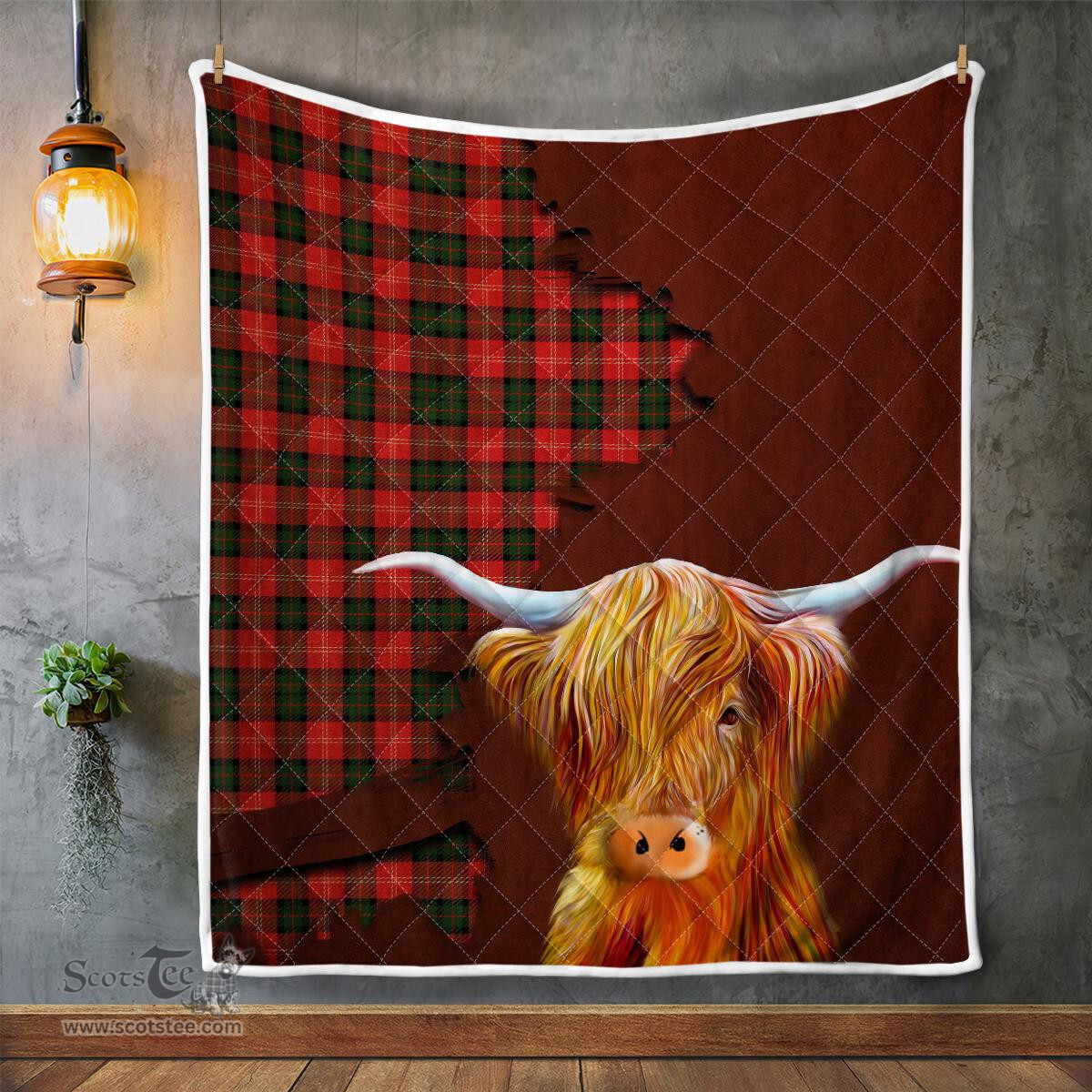 Scottish Nesbitt Tartan Highland Cow Quilt - Tartan Plaid Quilt - Scottish Quilt Scottish Plaid Tartan Plaid - ScotsTee - scotstee.com