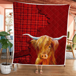 Scottish Rose Tartan Highland Cow Quilt - Tartan Plaid Quilt - Scottish Quilt Scottish Plaid Tartan Plaid - ScotsTee - scotstee.com