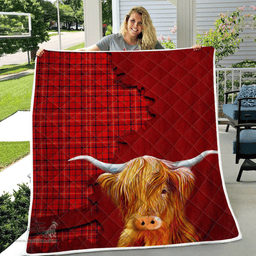 Scottish Rose Tartan Highland Cow Quilt - Tartan Plaid Quilt - Scottish Quilt Scottish Plaid Tartan Plaid - ScotsTee - scotstee.com