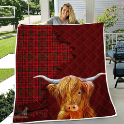 Scottish Murray Of Dysart Tartan Highland Cow Quilt - Tartan Plaid Quilt - Scottish Quilt Scottish Plaid Tartan Plaid - ScotsTee - scotstee.com