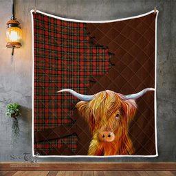 Scottish Stewart Tartan Highland Cow Quilt - Tartan Plaid Quilt - Scottish Quilt Scottish Plaid Tartan Plaid - ScotsTee - scotstee.com