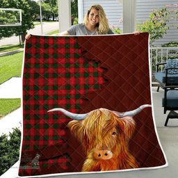 Scottish Rattray Tartan Highland Cow Quilt - Tartan Plaid Quilt - Scottish Quilt Scottish Plaid Tartan Plaid - ScotsTee - scotstee.com
