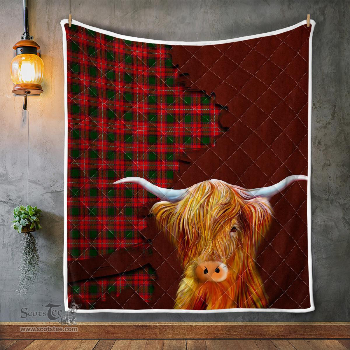 Scottish Rattray Tartan Highland Cow Quilt - Tartan Plaid Quilt - Scottish Quilt Scottish Plaid Tartan Plaid - ScotsTee - scotstee.com